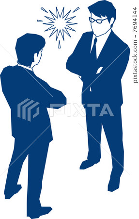 Businessmen scattering sparks 7694144
