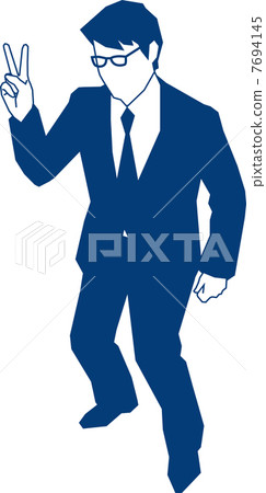 A businessman who plays a peace sign A businessman who plays a peace sign 7694145
