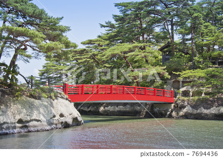 Togetsu bridge linking Oshima Island of Matsushima 7694436