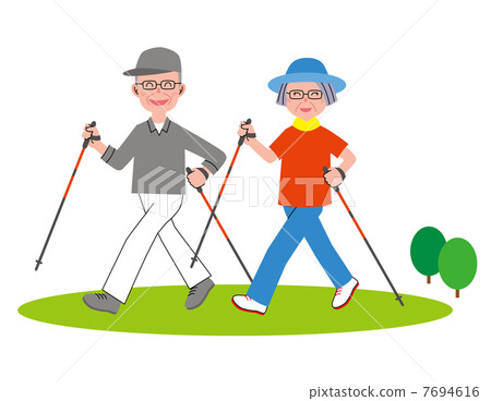 Nordic walking couple Nordic walking couple 7694616