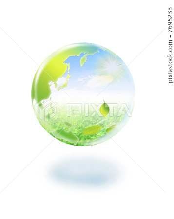 Earth Eco image Earth reflecting grassland and young leaves 7695233