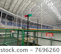 Ice hockey goal behind the judge seat 7696260