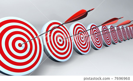 red targets and arrows white - Stock Illustration [7696968] - PIXTA