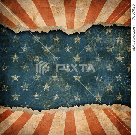 Grunge ripped paper USA flag pattern 7697026