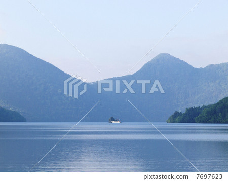 Better Lake and Benten Island and a ship Better Lake and Benten Island and a ship 7697623