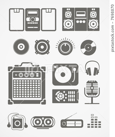 Audio equipment icons collection 7698870
