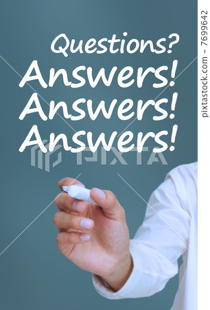 Businessman writing the words questions and answers 7699642