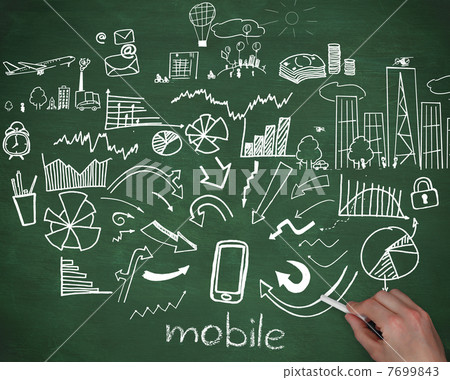 Hand drawing arrows and charts Hand drawing arrows and charts 7699843