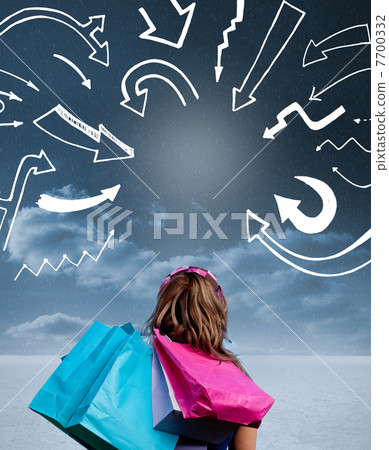 Woman holding shopping bags 7700332