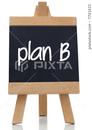 Plan B written on a chalkboard 7701625