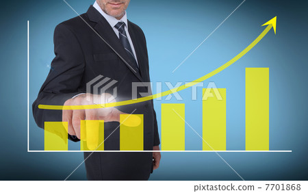 Businessman selecting a growing chart Businessman selecting a growing chart 7701868