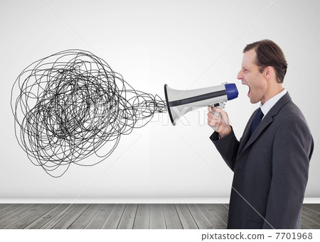 Businessman with a megaphone 7701968