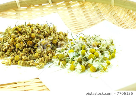 Anti-aging herbs, bamboo, new and old chamomile tea, horizontal position Anti-aging herbs, bamboo, new and old chamomile tea, horizontal position 7706126