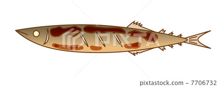 Grilled saury with salt 7706732