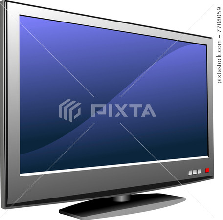 Blue dotted background with Flat computer monitor. Display Blue dotted background with Flat computer monitor. Display 7708059