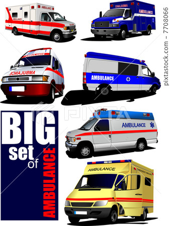 Big set of Modern ambulance va. Colored vector illustration Big set of Modern ambulance va. Colored vector illustration 7708066