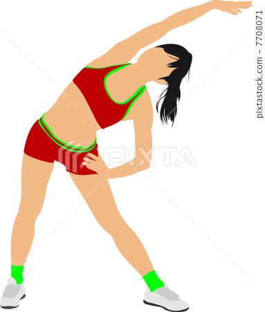 Woman gymnastic vector illustration. Free callisthenics 7708071