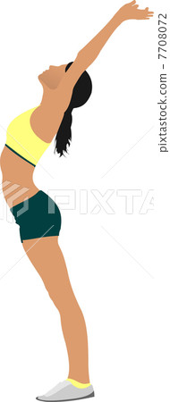 Woman gymnastic vector illustration. Free callisthenics 7708072