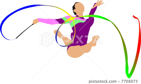 Woman gymnastic vector illustration. Free callisthenics Woman gymnastic vector illustration. Free callisthenics 7708073