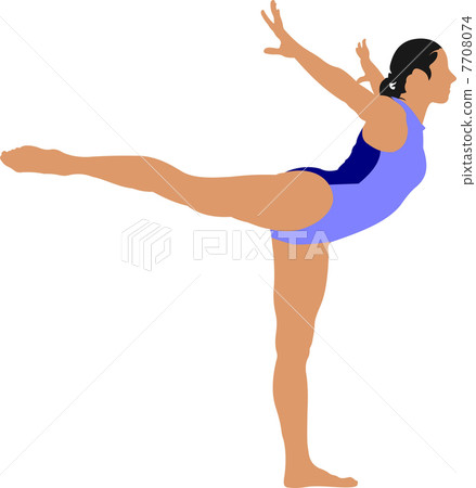 Woman gymnastic vector illustration. Free callisthenics Woman gymnastic vector illustration. Free callisthenics 7708074