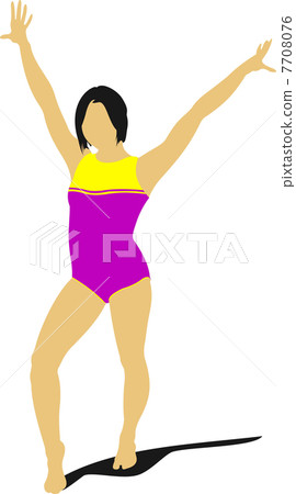 Woman gymnastic vector illustration. Free callisthenics Woman gymnastic vector illustration. Free callisthenics 7708076