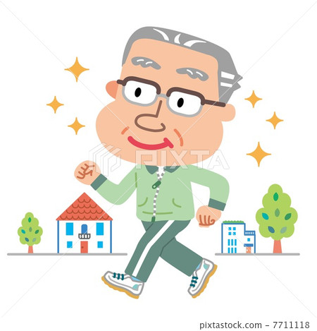 Walking elderly man illustrations 7711118