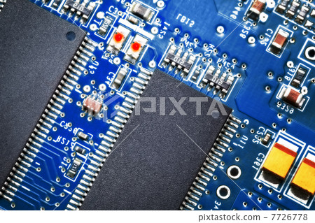 Close-up of electronic circuit board. Macro . 7726778