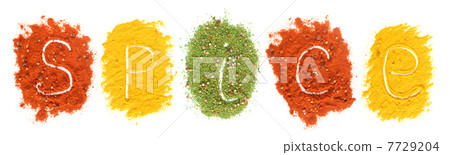 Piles of colored spices 7729204
