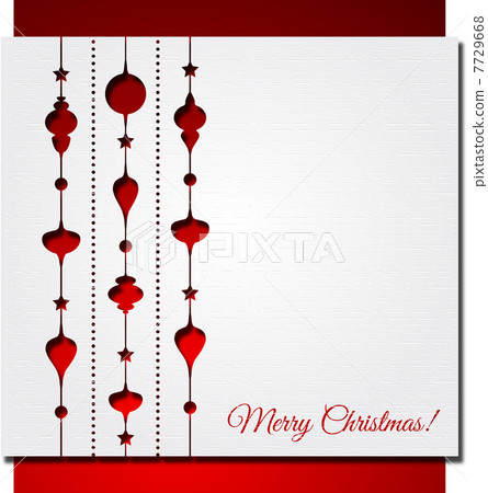 Holiday greeting with Christmas balls garland Holiday greeting with Christmas balls garland 7729668
