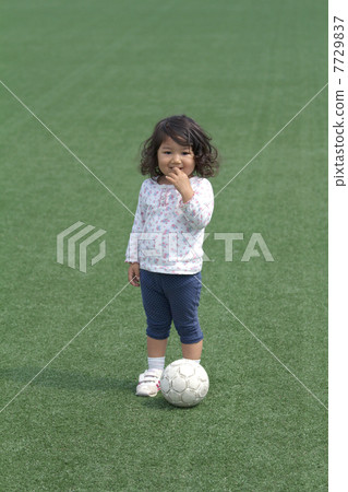 Soccer ball and girl 7729837