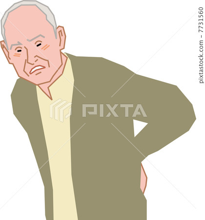 老人抱怨背部疼痛 7731560