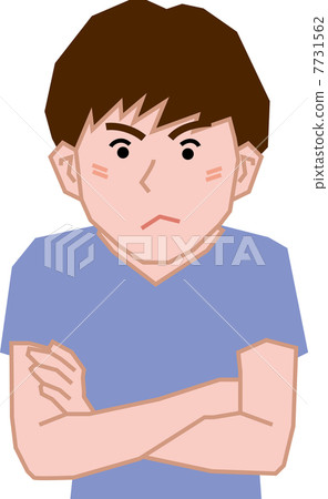 小學男生陡峭的表情 7731562