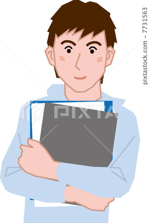 拿著課本的高中男孩 7731563