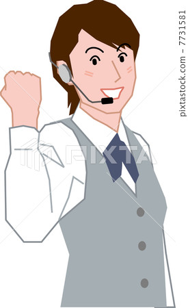 Female operator in her twenties who play guts pose 7731581