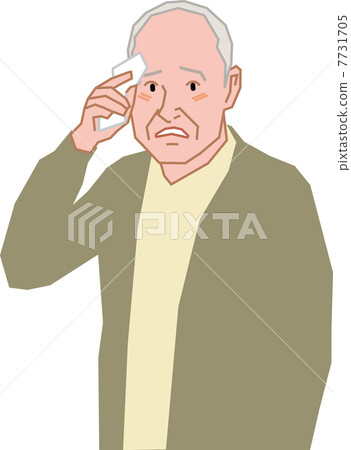 抹前額汗水的老人 7731705