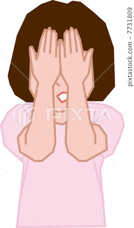 Girls in kindergarten children covering their face Girls in kindergarten children covering their face 7731809