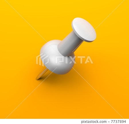White push pin on orange background White push pin on orange background 7737894