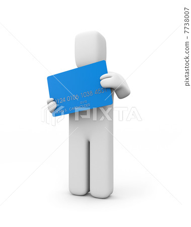 Cardholder. Person hold credit card 7738007