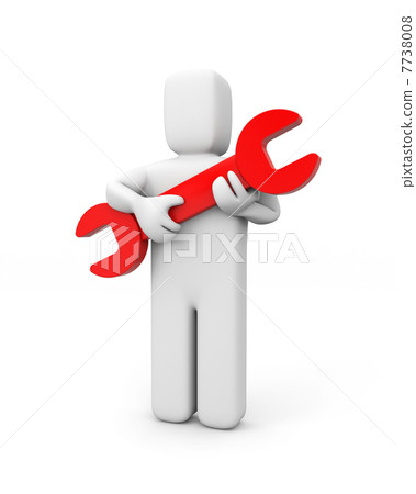 Person hold spanner Person hold spanner 7738008