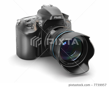 Digital photo camera on white isolated background. 7739957