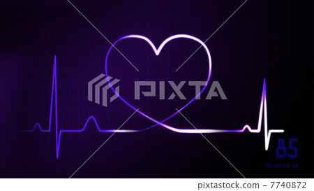 heartbeat purple of EKG monitor heartbeat purple of EKG monitor 7740872