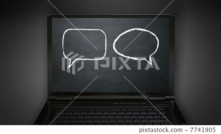 social network theme is display on laptop screen social network theme is display on laptop screen 7741905