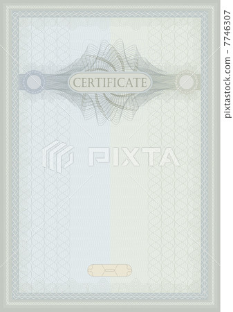 vector Certificate guilloche blue green vertical A4  7746307