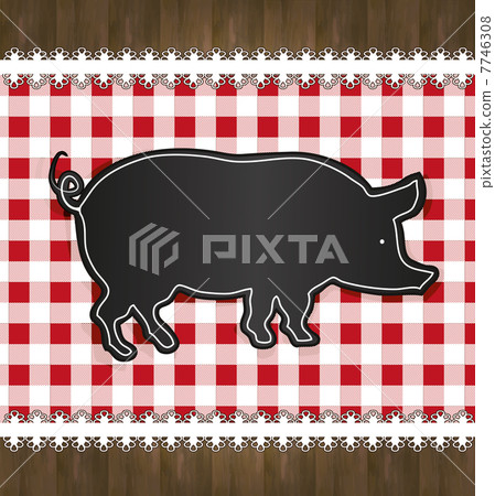 vector blackboard menu tablecloth lace pig vector blackboard menu tablecloth lace pig 7746308