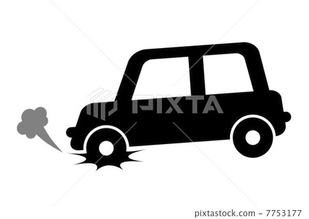 被刺破的汽車輪胎 7753177