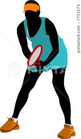 Tennis player. Colored Vector illustration for designers Tennis player. Colored Vector illustration for designers 7753273