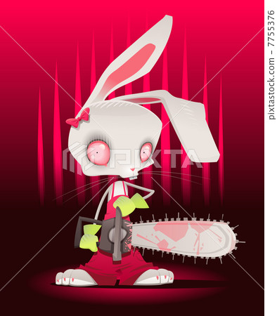 Horror bunny with background. Horror bunny with background. 7755376
