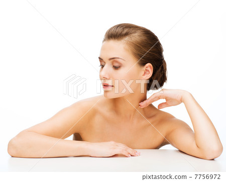 face of woman with beautiful hairstyle face of woman with beautiful hairstyle 7756972