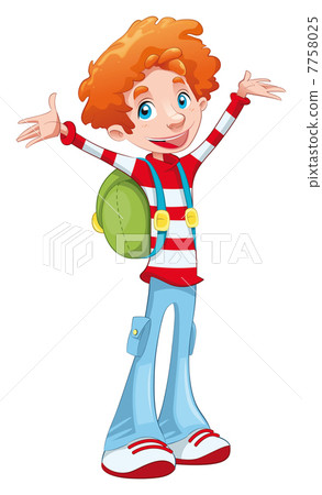 Stock Illustration: Happy student.