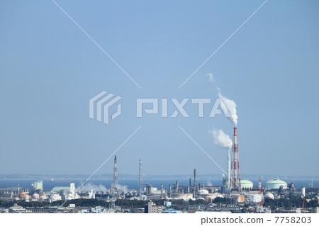 從東坂公園觀光廣場祝福的四日市工業區 7758203